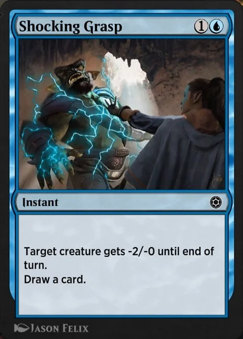 Shocking Grasp, carta Magic di tipo Instant illustrata da Jason Felix