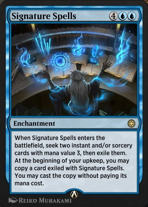 Signature Spells, carta Magic di tipo Enchantment illustrata da Reiko Murakami