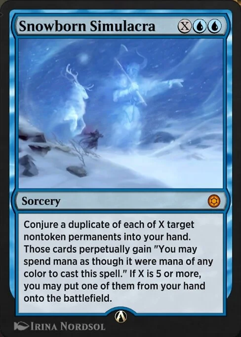 Snowborn Simulacra, carta Magic di tipo Sorcery illustrata da Irina Nordsol