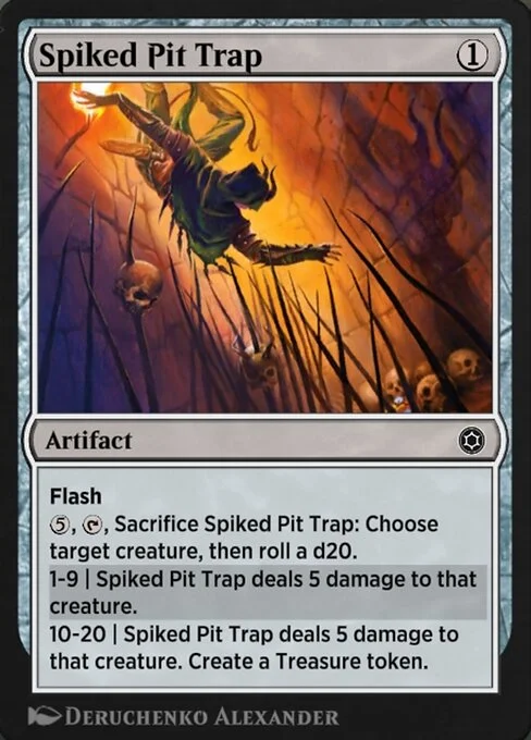 Spiked Pit Trap, carta Magic di tipo Artifact illustrata da Deruchenko Alexander