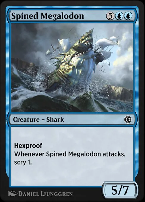 Spined Megalodon, carta Magic di tipo Creature — Shark illustrata da Daniel Ljunggren