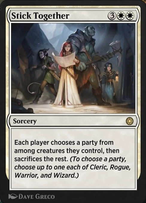 Stick Together, carta Magic di tipo Sorcery illustrata da Dave Greco