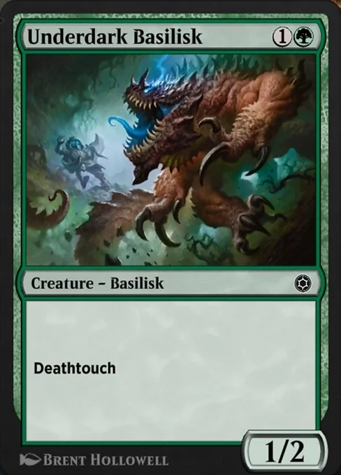 Underdark Basilisk, carta Magic di tipo Creature — Basilisk illustrata da Brent Hollowell