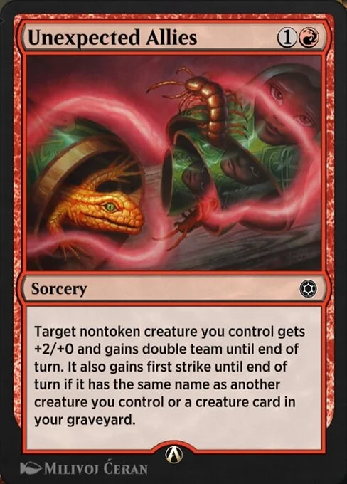 Unexpected Allies, carta Magic di tipo Sorcery illustrata da Milivoj Ćeran