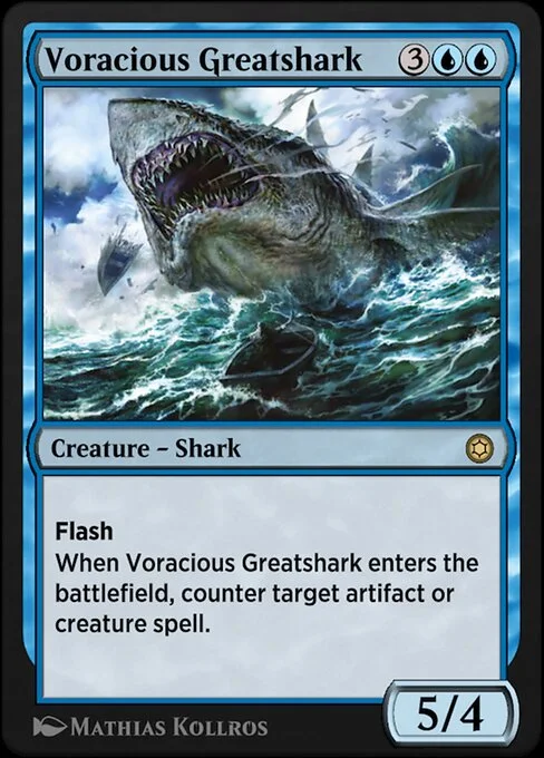 Voracious Greatshark, carta Magic di tipo Creature — Shark illustrata da Mathias Kollros
