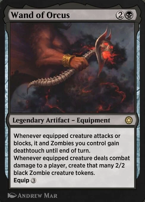 Wand of Orcus, carta Magic di tipo Legendary Artifact — Equipment illustrata da Andrew Mar
