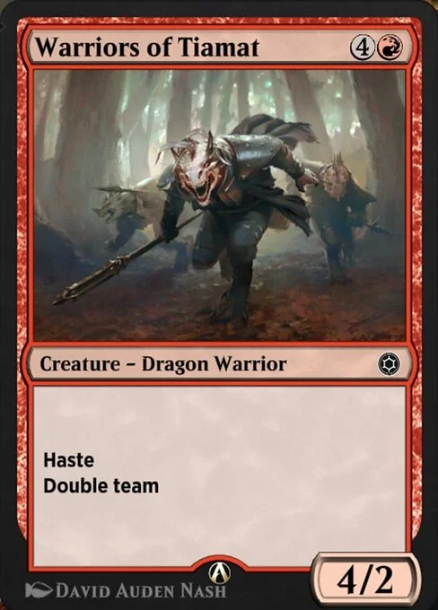 Warriors of Tiamat, carta Magic di tipo Creature — Dragon Warrior illustrata da David Auden Nash