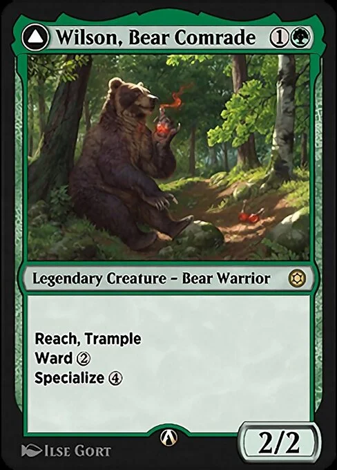 Wilson, Bear Comrade, carta Magic di tipo Legendary Creature — Bear Warrior illustrata da Ilse Gort