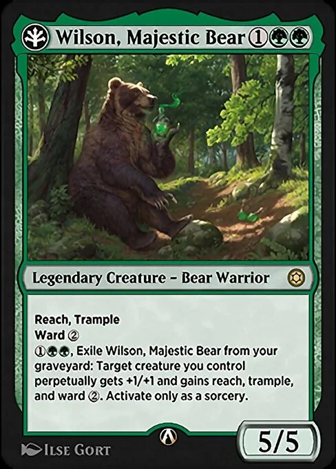 Wilson, Majestic Bear, carta Magic di tipo Legendary Creature — Bear Warrior illustrata da Ilse Gort