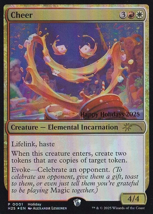 Cheer, carta Magic di tipo Creature — Elemental Incarnation illustrata da Alexandr Leskinen