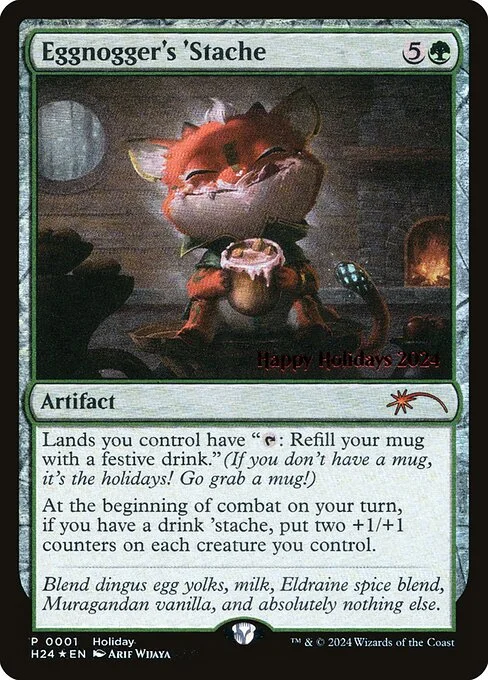 Eggnogger's 'Stache, carta Magic di tipo Artifact illustrata da Arif Wijaya
