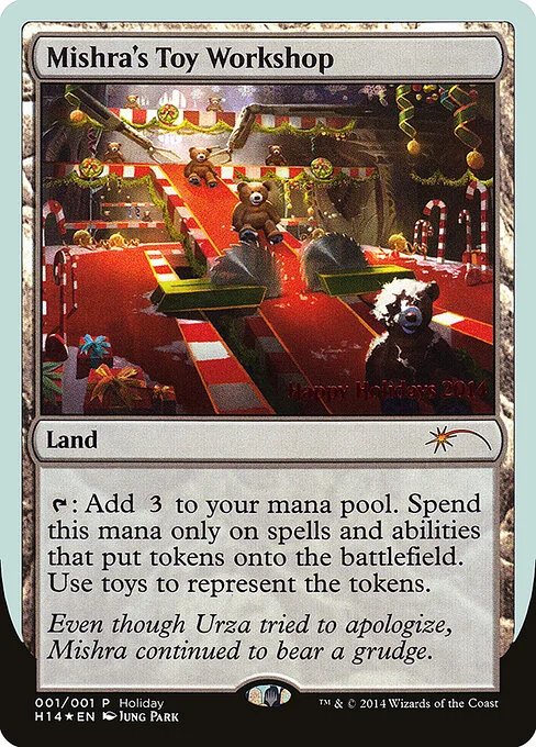 Mishra's Toy Workshop, carta Magic di tipo Land illustrata da Jung Park