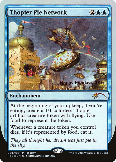 Thopter Pie Network, carta Magic di tipo Enchantment illustrata da Victor Adame Minguez