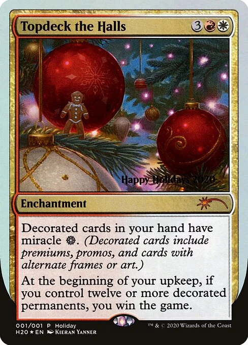 Topdeck the Halls, carta Magic di tipo Enchantment illustrata da Kieran Yanner