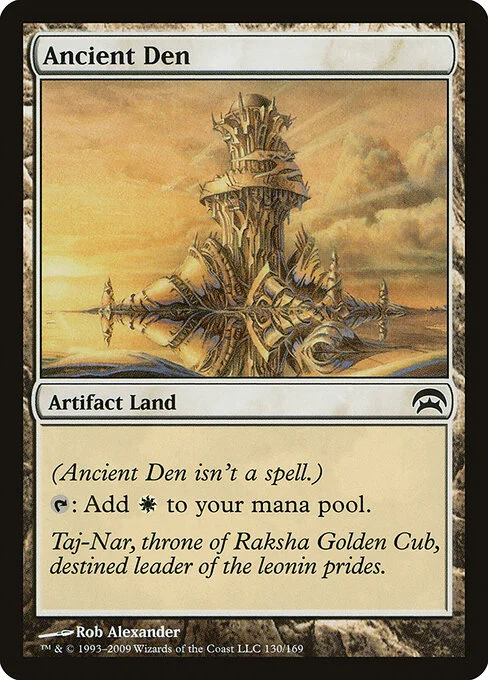 Ancient Den, carta Magic di tipo Artifact Land illustrata da Rob Alexander