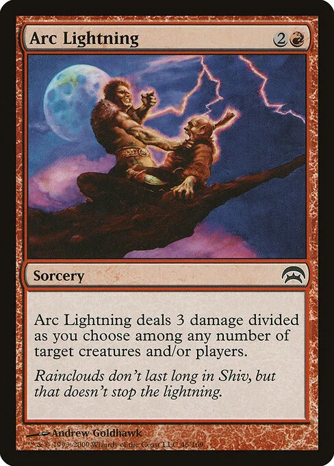 Arc Lightning, carta Magic di tipo Sorcery illustrata da Andrew Goldhawk
