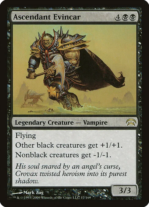 Ascendant Evincar, carta Magic di tipo Legendary Creature — Phyrexian Vampire Noble illustrata da Mark Zug