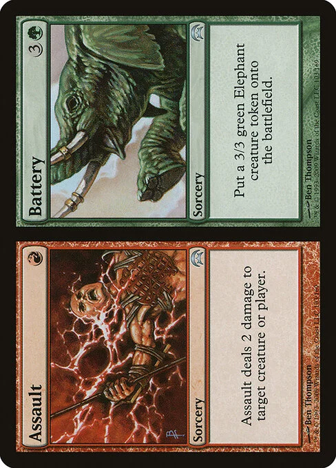 Assault // Battery, carta Magic di tipo Sorcery // Sorcery illustrata da Ben Thompson