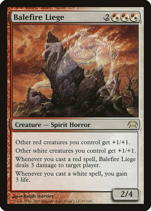 Balefire Liege, carta Magic di tipo Creature — Spirit Horror illustrata da Ralph Horsley