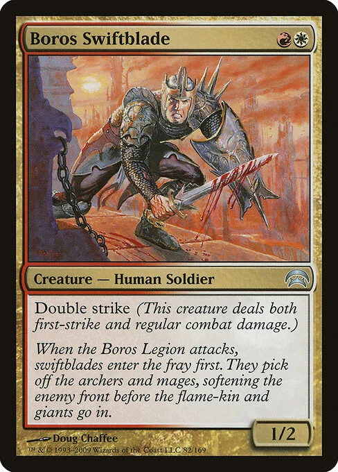 Boros Swiftblade, carta Magic di tipo Creature — Human Soldier illustrata da Doug Chaffee