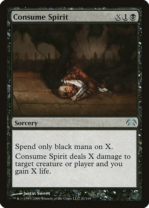 Consume Spirit, carta Magic di tipo Sorcery illustrata da Justin Sweet