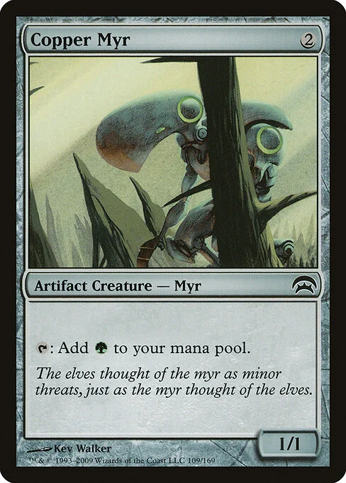 Copper Myr, carta Magic di tipo Artifact Creature — Myr illustrata da Kev Walker