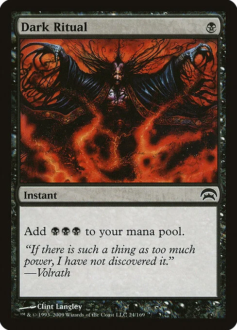 Dark Ritual, carta Magic di tipo Instant illustrata da Clint Langley