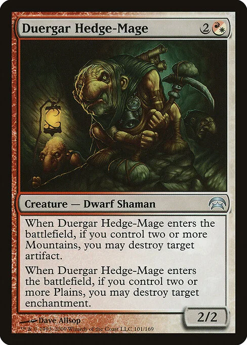 Duergar Hedge-Mage, carta Magic di tipo Creature — Dwarf Shaman illustrata da Dave Allsop
