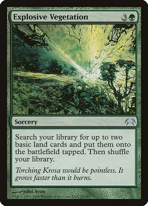 Explosive Vegetation, carta Magic di tipo Sorcery illustrata da John Avon