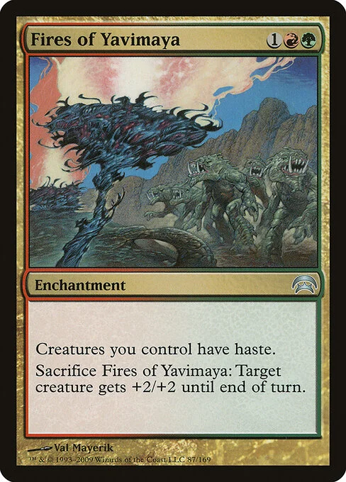 Fires of Yavimaya, carta Magic di tipo Enchantment illustrata da Val Mayerik