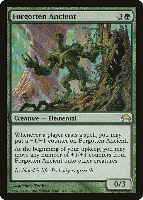 Forgotten Ancient, carta Magic di tipo Creature — Elemental illustrata da Mark Tedin