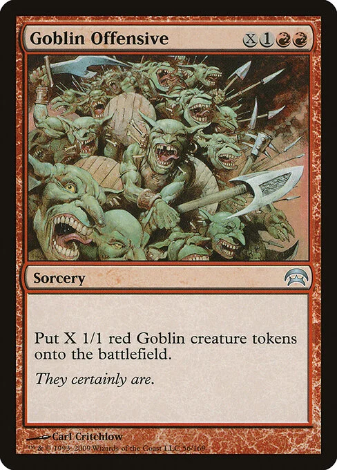 Goblin Offensive, carta Magic di tipo Sorcery illustrata da Carl Critchlow