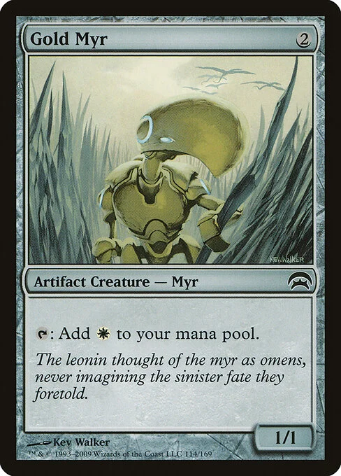 Gold Myr, carta Magic di tipo Artifact Creature — Myr illustrata da Kev Walker