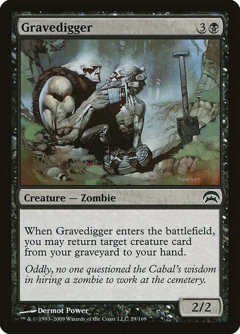 Gravedigger, carta Magic di tipo Creature — Zombie illustrata da Dermot Power