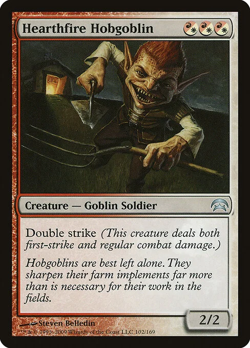 Hearthfire Hobgoblin, carta Magic di tipo Creature — Goblin Soldier illustrata da Steven Belledin