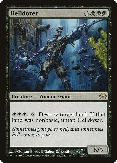 Helldozer, carta Magic di tipo Creature — Zombie Giant illustrata da Zoltan Boros & Gabor Szikszai