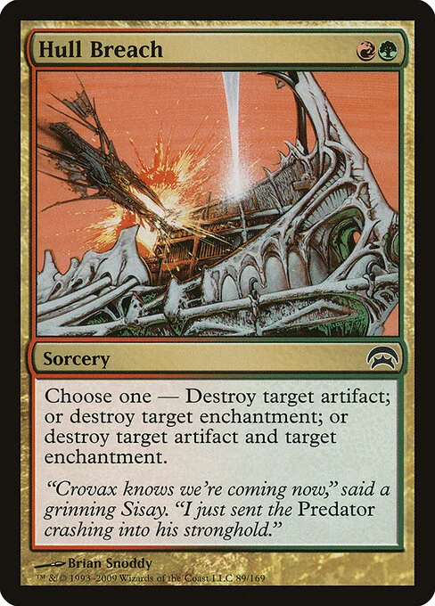 Hull Breach, carta Magic di tipo Sorcery illustrata da Brian Snõddy
