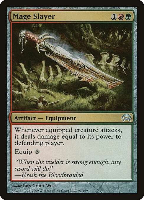 Mage Slayer, carta Magic di tipo Artifact — Equipment illustrata da Lars Grant-West