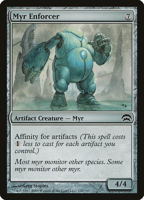 Myr Enforcer, carta Magic di tipo Artifact Creature — Myr illustrata da Greg Staples