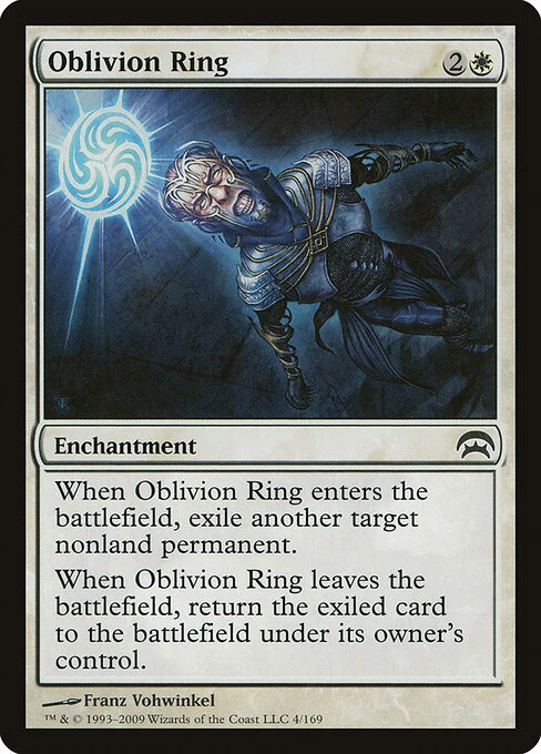 Oblivion Ring, carta Magic di tipo Enchantment illustrata da Franz Vohwinkel