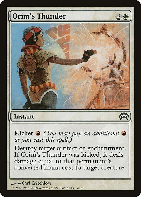 Orim's Thunder, carta Magic di tipo Instant illustrata da Carl Critchlow