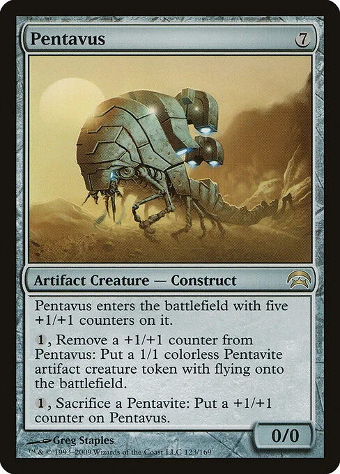Pentavus, carta Magic di tipo Artifact Creature — Construct illustrata da Greg Staples