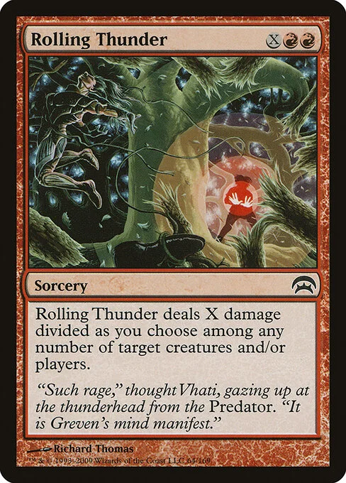 Rolling Thunder, carta Magic di tipo Sorcery illustrata da Richard Thomas