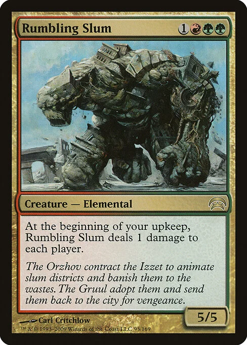 Rumbling Slum, carta Magic di tipo Creature — Elemental illustrata da Carl Critchlow