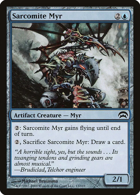 Sarcomite Myr, carta Magic di tipo Artifact Creature — Phyrexian Myr illustrata da Michael Bruinsma