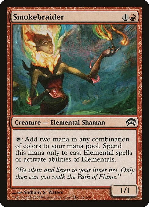 Smokebraider, carta Magic di tipo Creature — Elemental Shaman illustrata da Anthony S. Waters