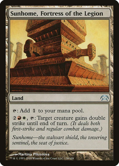 Sunhome, Fortress of the Legion, carta Magic di tipo Land illustrata da Martina Pilcerova