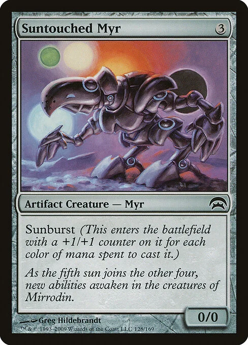 Suntouched Myr, carta Magic di tipo Artifact Creature — Myr illustrata da Greg Hildebrandt