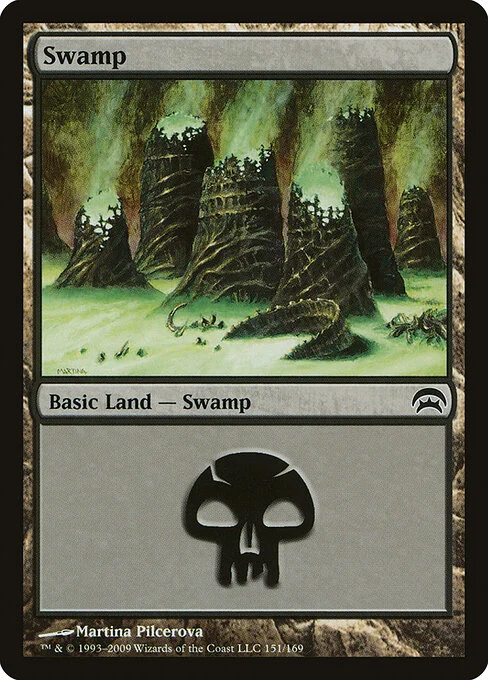 Swamp, carta Magic di tipo Basic Land — Swamp illustrata da Martina Pilcerova