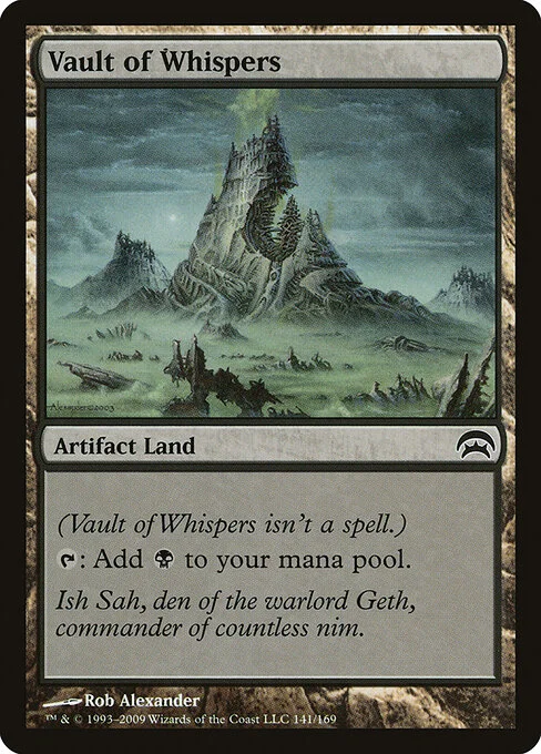 Vault of Whispers, carta Magic di tipo Artifact Land illustrata da Rob Alexander